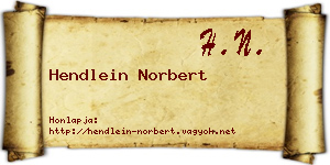 Hendlein Norbert névjegykártya