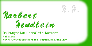 norbert hendlein business card